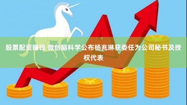 股票配资赚钱 微创脑科学公布杨兆琳获委任为公司秘书及授权代表